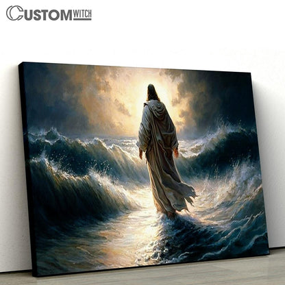 Large Jesus Walking On Water Canvas - Jesus Christ Picture - Christian Home Decor