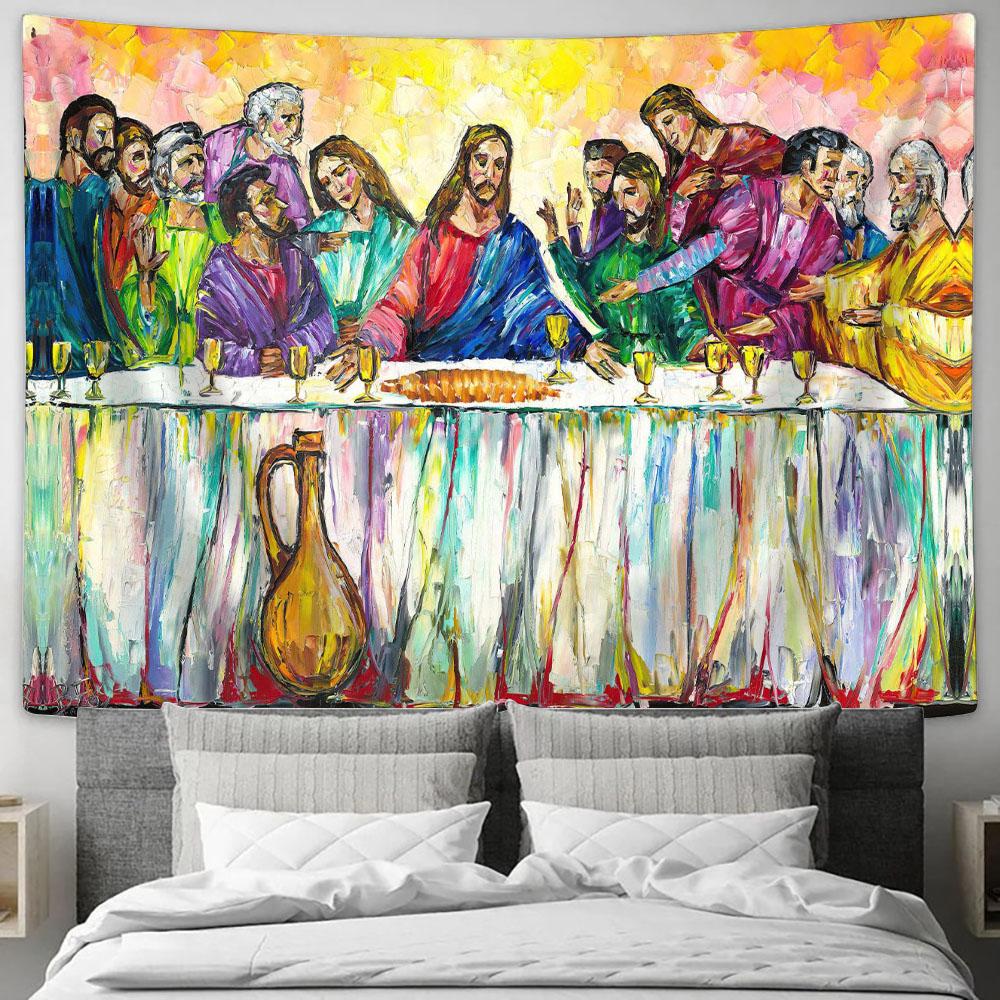 Last Supper Tapestry Wall Art 10 - Jesus Tapestry - Christian Wall Art - Jesus Wall Decor