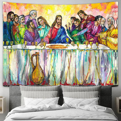 Last Supper Tapestry Wall Art 10 - Jesus Tapestry - Christian Wall Art - Jesus Wall Decor