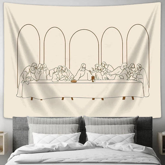 Last Supper Tapestry Wall Art 4 - Jesus Tapestry - Christian Wall Art - Jesus Wall Decor