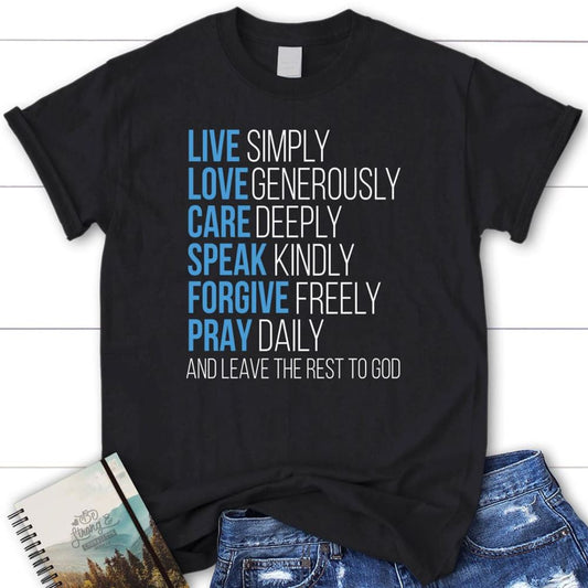 Leave The Rest To God T Shirt, Blessed T Shirt, Bible T shirt, T shirt Women