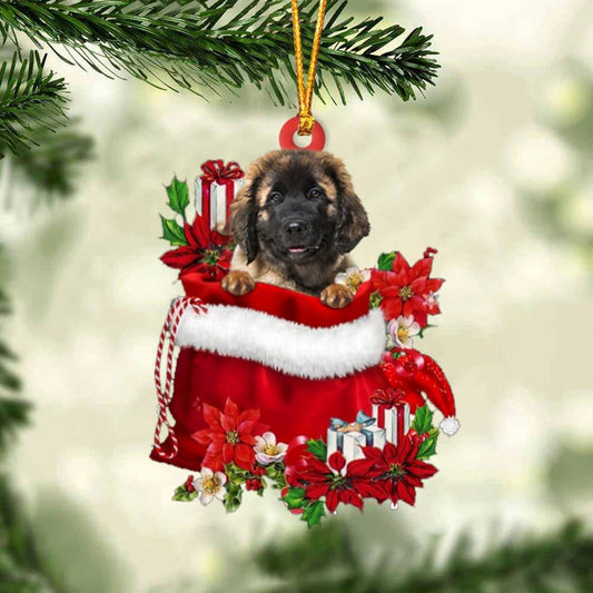 Leonberger In Gift Bag Christmas Ornament, Christmas Gift, Christmas Tree Decorations, Christmas Ornament 2023