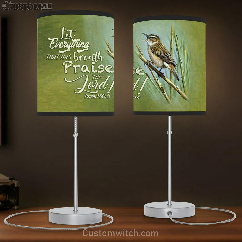 Let Everything That Has Breath Psalm 1506 Bible Verse Table Lamb Gift - Christian Bedroom Decor
