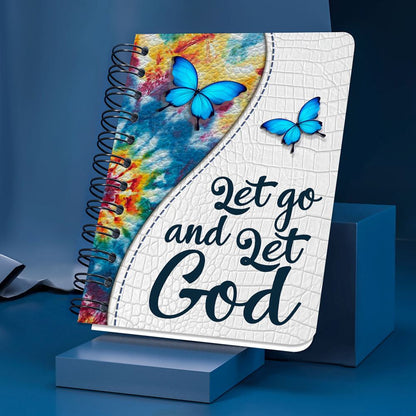 Let Go And Let God Beautiful Personalized Spiral Journal, Spiritual Gift Faith For Christians