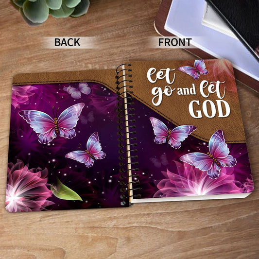 Let Go And Let God Butterfly Spiral Notebook, Christian Spiral Notebooks