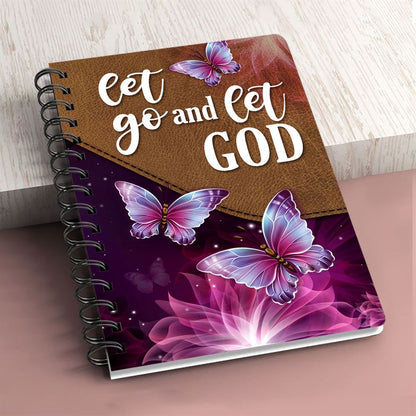 Let Go And Let God Butterfly Spiral Notebook, Christian Spiral Notebooks