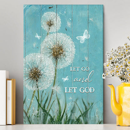 Let Go And Let God Dandelion White Butterfly Canvas - Lion Canvas Print - Christian Wall Art - Religious Home Decor