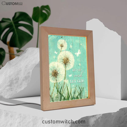 Let Go And Let God Dandelion White Butterfly Frame Lamp - Lion Frame Lamp Print - Christian Art - Religious Home Decor