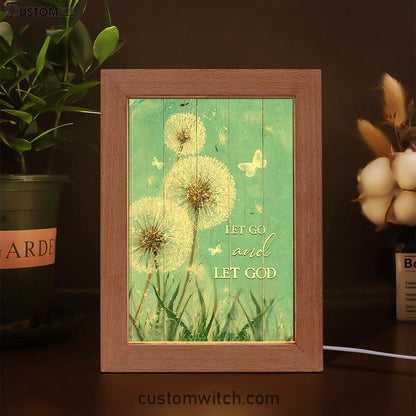 Let Go And Let God Dandelion White Butterfly Frame Lamp - Lion Frame Lamp Print - Christian Art - Religious Home Decor
