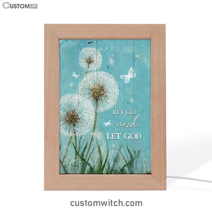 Let Go And Let God Dandelion White Butterfly Frame Lamp - Lion Frame Lamp Print - Christian Art - Religious Home Decor