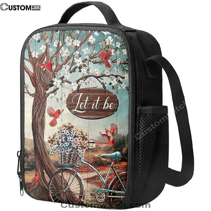 Let It Be Bicycle Red Cardinals Lunch Bag, Christian Lunch Box For School, Picnic
