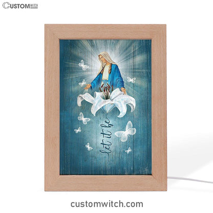 Let It Be Lily Flower Maria Butterfly Frame Lamp - Lion Frame Lamp Print - Christian Art - Religious Home Decor