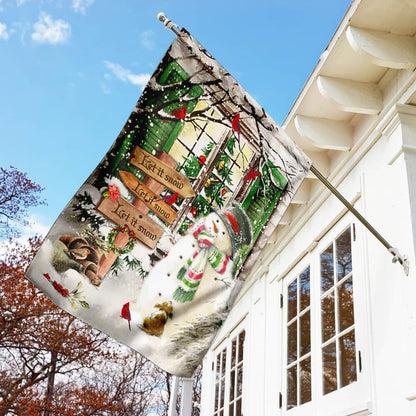 Let It Snow Christmas Flag, Christmas Garden Flag, Home Decor Accessories, Christmas Outdoor Decor Ideas