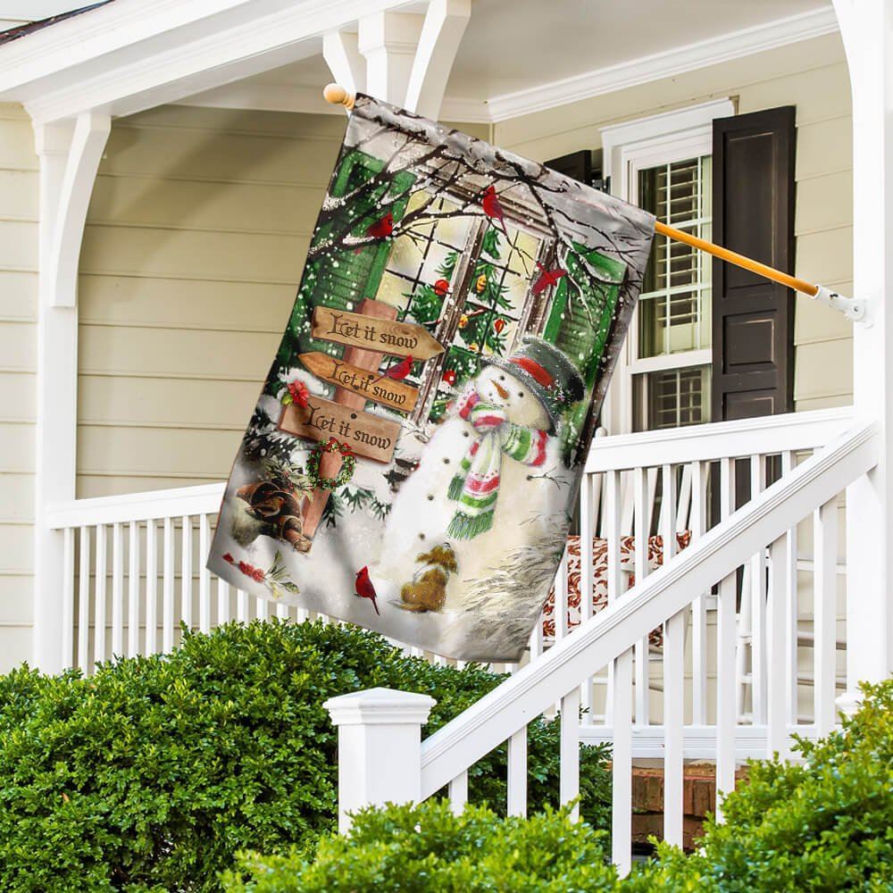 Let It Snow Christmas Flag, Christmas Garden Flag, Home Decor Accessories, Christmas Outdoor Decor Ideas