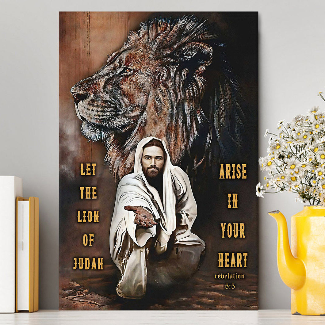 Let The Lion Of Judah Arise In Your Heart Canvas Wall Art - Revelation 5 5 - Christian Wall Canvas - Religious Canvas Prints
