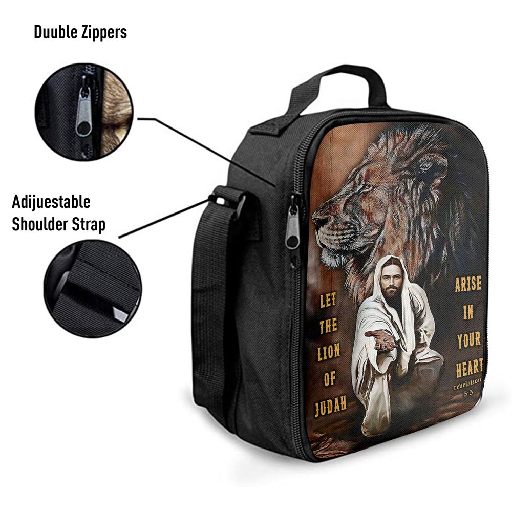 Let The Lion Of Judah Arise In Your Heart Lunch Bag - Revelation 5 5, Christian Lunch Box For School, Picnic