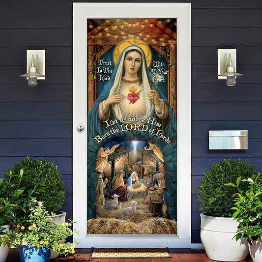 Let Us Adore Hime Jesus Door Cover, Christian Door Decor, Door Christian Church, Christian Door Plaques