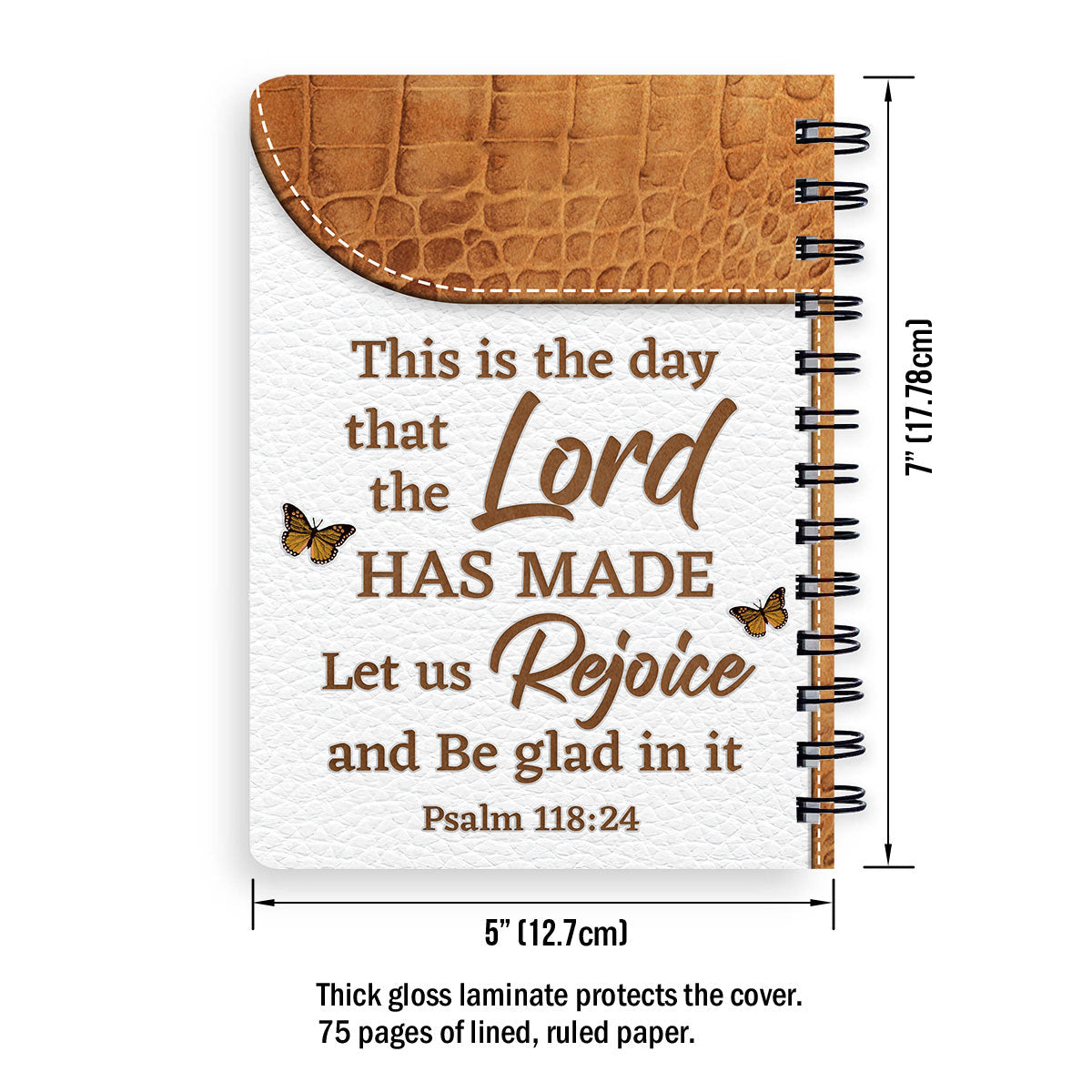 Let Us Rejoice And Be Glad In It Personalized Flower Spiral Journal, Spiritual Gift Faith For Christians