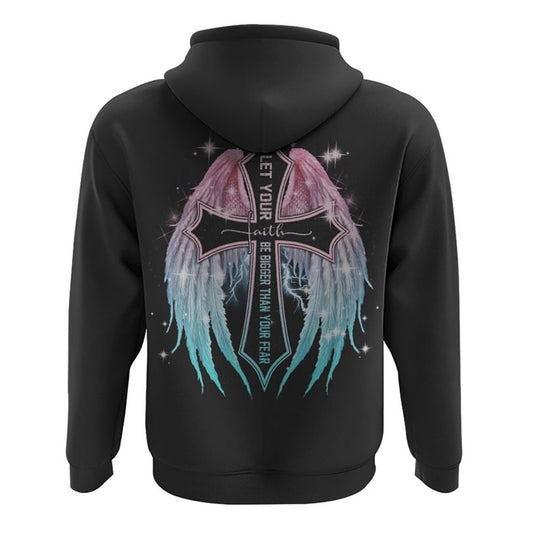 Let Your Faith Be Bigger Than Your Fear Wings Pastel Color All Over Print 3D Hoodie, Christian Hoodie, Christian Sweatshirt, Bible Verse Shirt