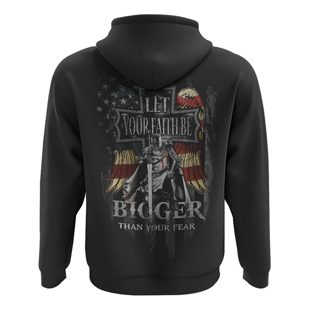 Let Your Faith Be Bigger Than Your Fear Wings Warrior All Over Print 3D Hoodie, Christian Hoodie, Christian Sweatshirt, Bible Verse Shirt
