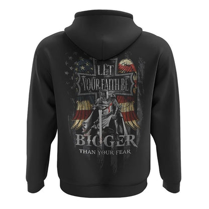 Let Your Faith Be Bigger Than Your Fear Wings Warrior All Over Print 3D Hoodie, Christian Hoodie, Christian Sweatshirt, Bible Verse Shirt
