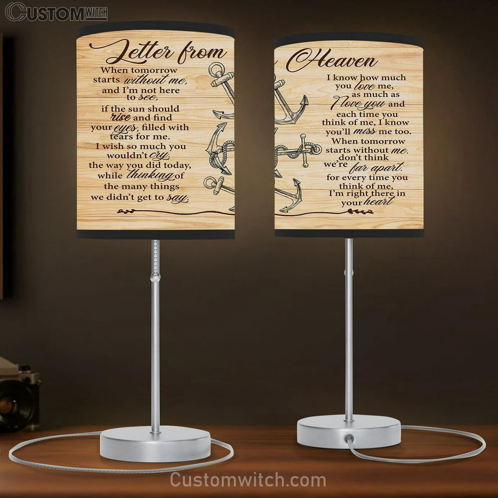 Letter From Heaven When Tomorrow Starts Without Me I Know How Much You Love Table Lamb Gift - Bible Verse Lamb Gift