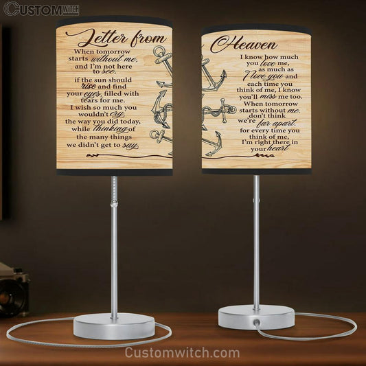 Letter From Heaven When Tomorrow Starts Without Me I Know How Much You Love Table Lamb Gift - Bible Verse Lamb Gift