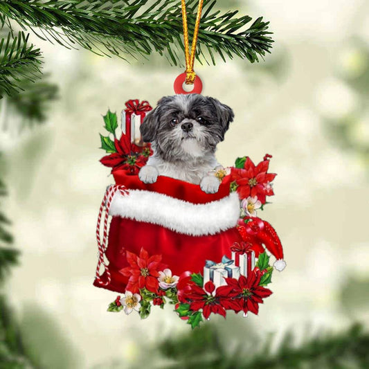 Lhasa Apso In Gift Bag Christmas Ornament, Christmas Gift, Christmas Tree Decorations, Christmas Ornament 2023