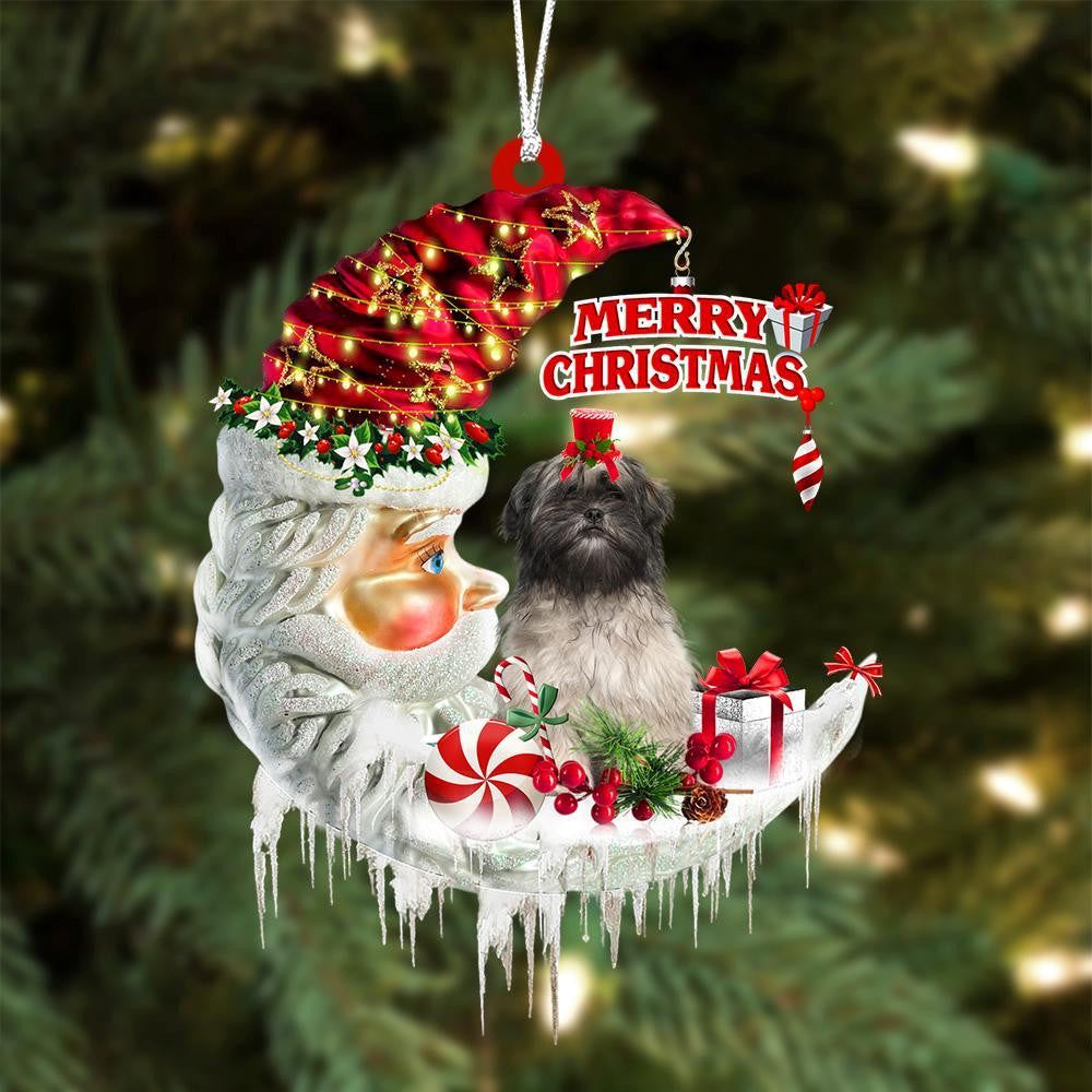 Lhasa Apso On The Moon Merry Christmas Hanging Ornament, Christmas Gift, Christmas Tree Decorations, Christmas Ornament 2023