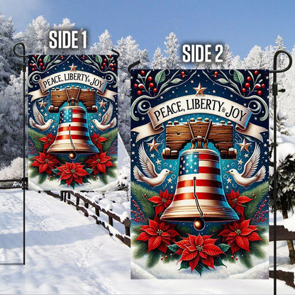 Liberty Bell Christmas Flag, Christmas Garden Flag, Home Decor Accessories, Christmas Outdoor Decor Ideas