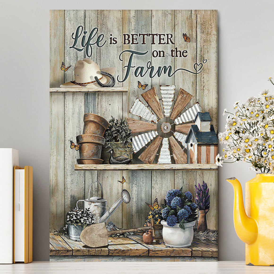 Life Is Better On The Farm Canvas Art - Christian Art - Bible Verse Wall Art - Religious Home Decor