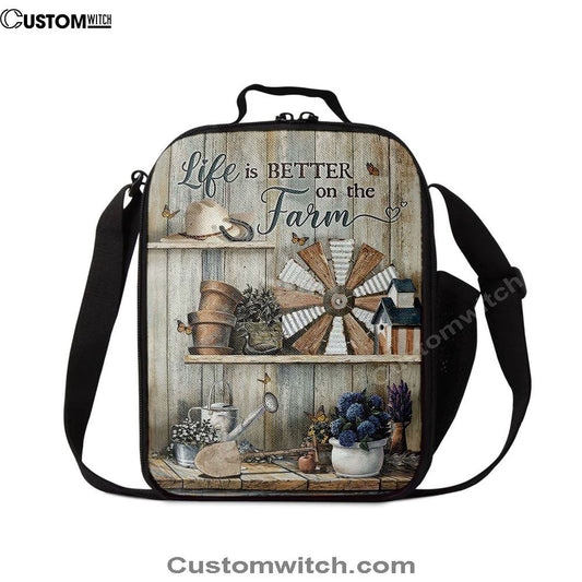 Life Is Better On The Farm Lunch Bag - Christian Art, Bible Verse Lunch Bag For Men And Women