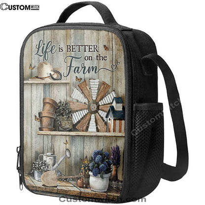 Life Is Better On The Farm Lunch Bag - Christian Art, Bible Verse Lunch Bag For Men And Women