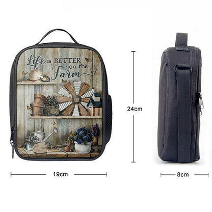 Life Is Better On The Farm Lunch Bag - Christian Art, Bible Verse Lunch Bag For Men And Women