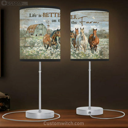 Life Is Better On The Farm Running Horse Daisy Field Lamb Gift Table Lamb - Christian Bedroom Decor - Gifts For Horse Lovers