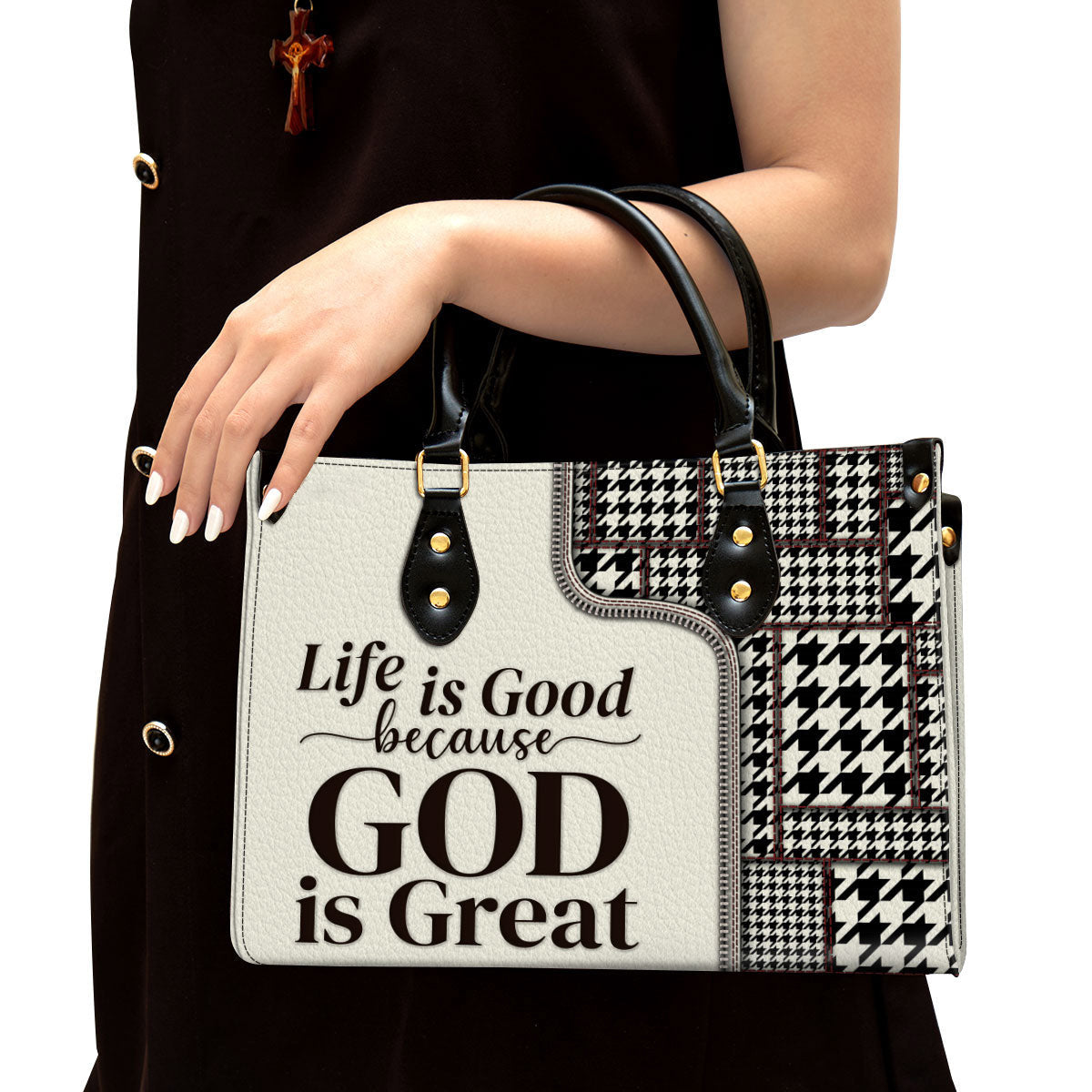 Life Is Good Because God Is Great Christian Leather Handbag, Religious Gifts For Women