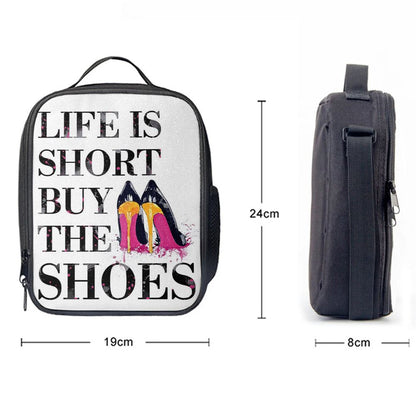 Life Is The Short Buy The Shoes Funny Lunch Bag, Bible Verse Lunch Bag For Men And Women