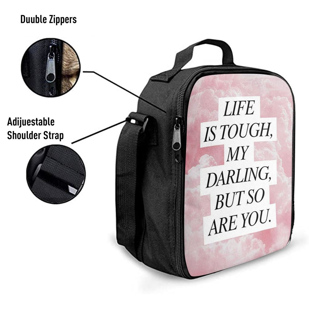 Life Is Tough But So Are You Lunch Bag - Gifts For Women - Encouraging Lunch Bag, Bible Verse Lunch Bag For Men And Women