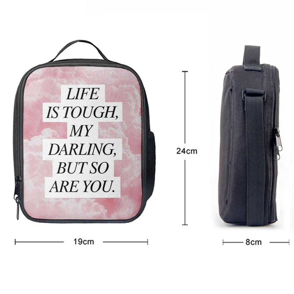 Life Is Tough But So Are You Lunch Bag - Gifts For Women - Encouraging Lunch Bag, Bible Verse Lunch Bag For Men And Women