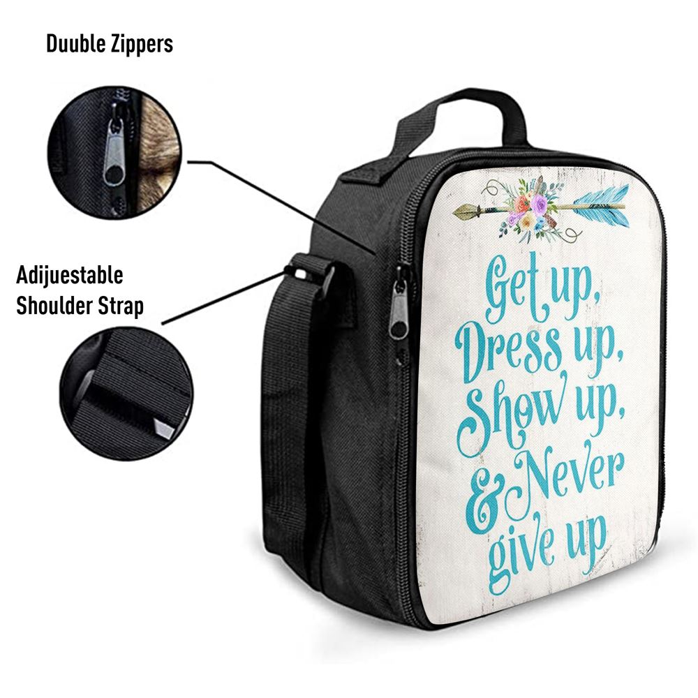 Light Blue Boho Lunch Bag- Encouragement Gifts For Women - Bohemian Motivational Lunch Bag