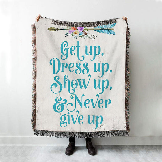 Light Blue Boho Throw Blanket- Encouragement Gifts For Women - Bohemian Motivational Boho Blanket