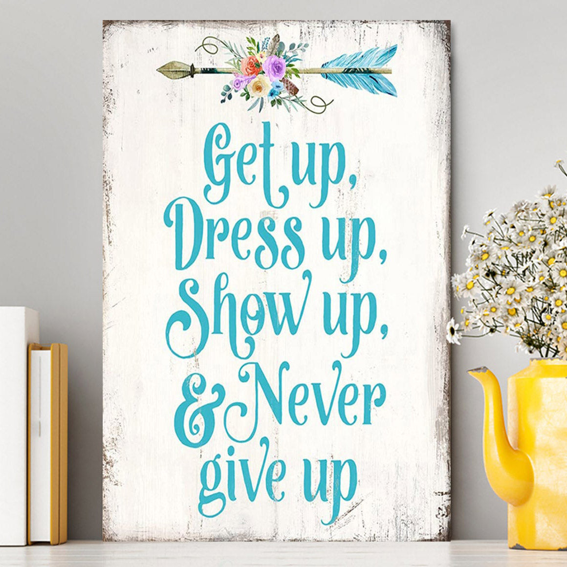 Light Blue Boho Wall Art- Encouragement Gifts For Women - Bohemian Motivational Wall Decor