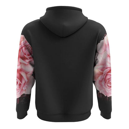 Light Pink Cross Roses Smoke All Over Print 3D Hoodie, Christian Hoodie, Christian Sweatshirt, Bible Verse Shirt