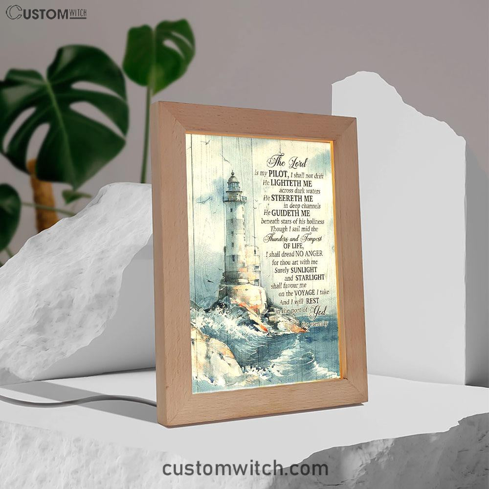 Lighthouses The Lord Is My Pilot Frame Lamp Art - Christian Art - Bible Verse Art - Religious Home Decor