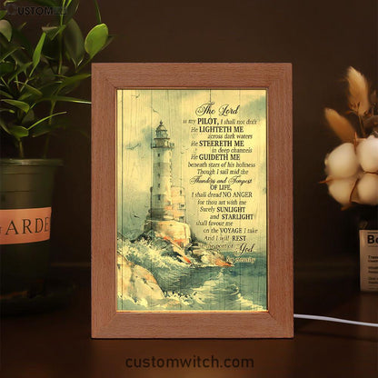Lighthouses The Lord Is My Pilot Frame Lamp Art - Christian Art - Bible Verse Art - Religious Home Decor