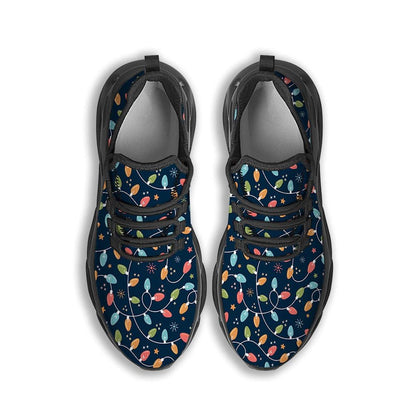 Lights Merry Christmas Print Pattern Black Max Soul Shoes For Men Women, Best Running Sneaker, Christmas Shoes, Winter Fashion Shoes