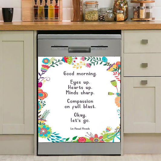Lin Manuel Miranda Good Morning Dishwasher Cover, Motivational Dishwasher Wrap, Gift For Her, Wife