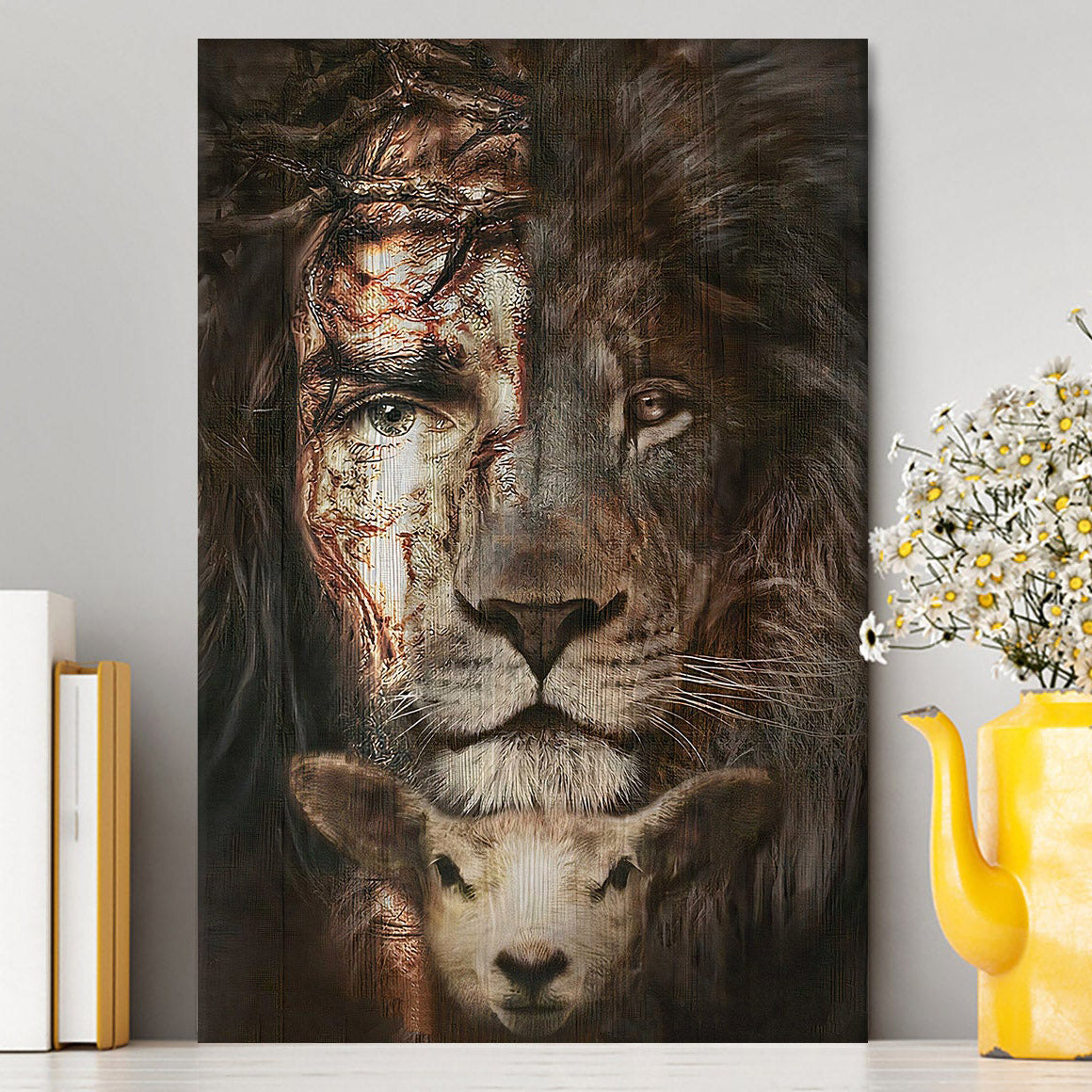 Lion And Lamb Canvas Wall Art Prints - Christian Wall Canvas - Religious Canvas Prints