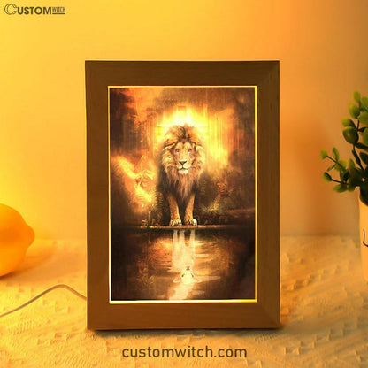 Lion And Lamb Lion And Lamb Picture Frame Lamp Prints - Bible Verse Decor - Scripture Art
