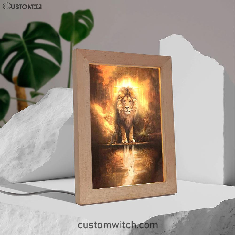 Lion And Lamb Lion And Lamb Picture Frame Lamp Prints - Bible Verse Decor - Scripture Art